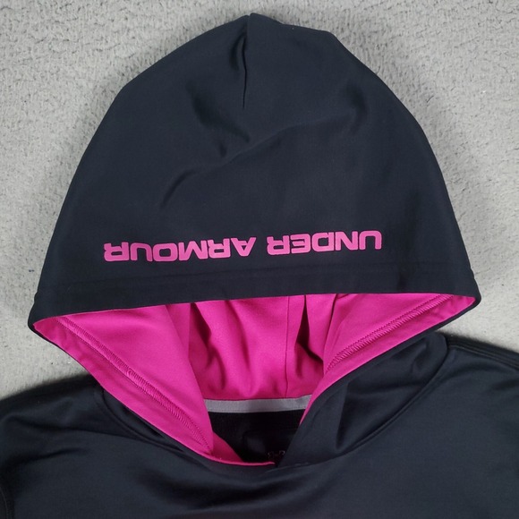 Under Armour Sweater Kids Large Black Pink Superman Hoodie Sweatshirt - Picture 2 of 12